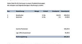 Rechnungsvorlage