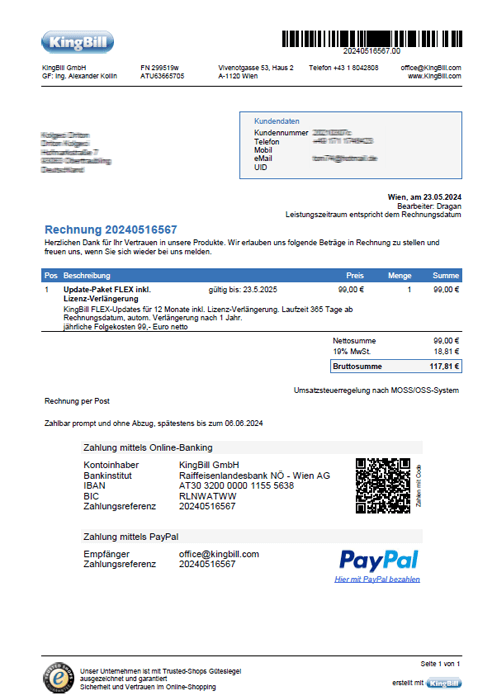 Papier- oder PDF Rechnung