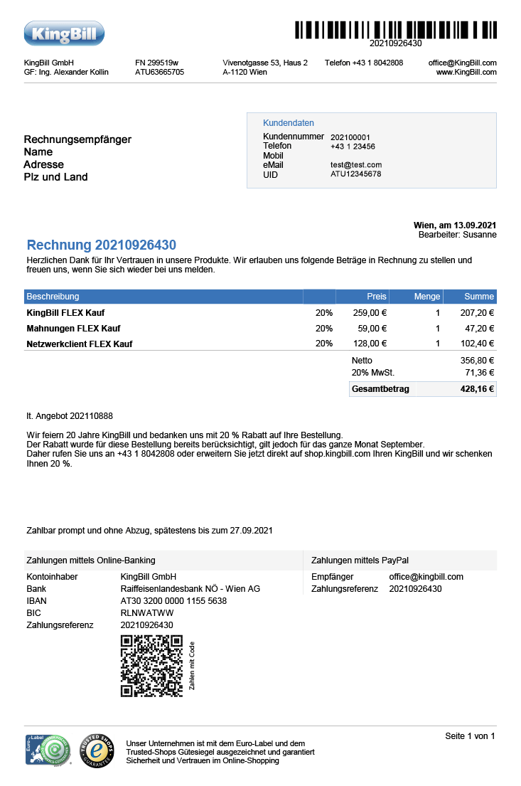 Rechnung schreiben