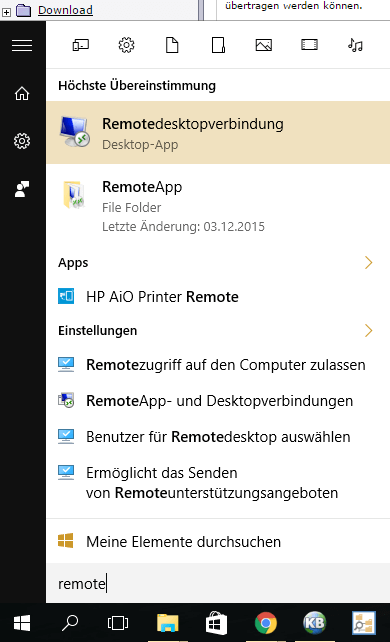Remotedesktopverbindung