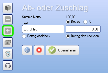 Ab- oder Zuschläge angeben