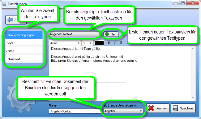 Textbausteine