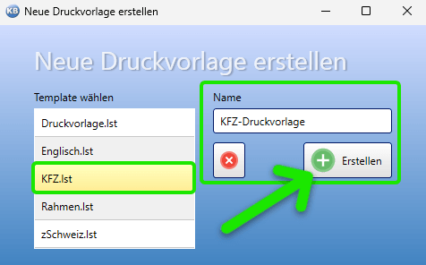 Neue Druckvorlagen erstellen