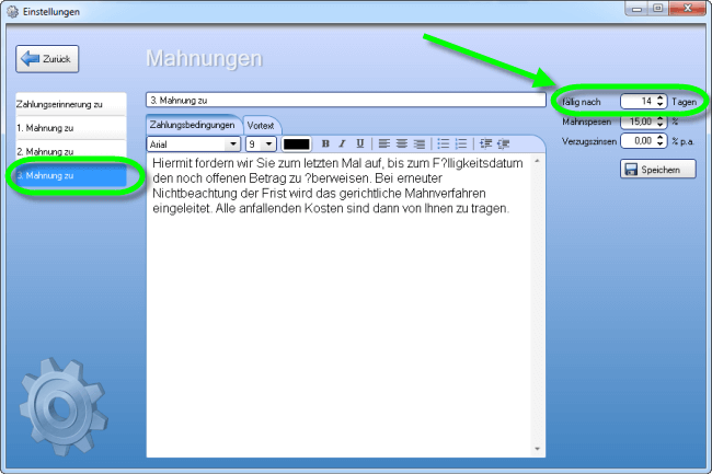 Mahnwesen Schritt für Schritt