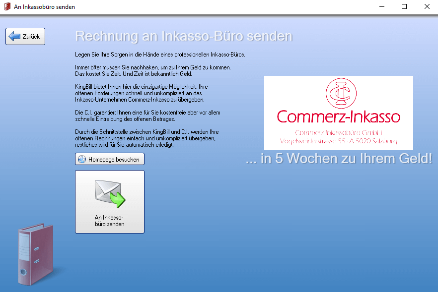 Ans Inkasso-Büro schicken