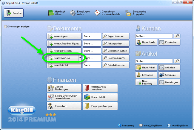 Rechnung schreiben mit KingBill 2011