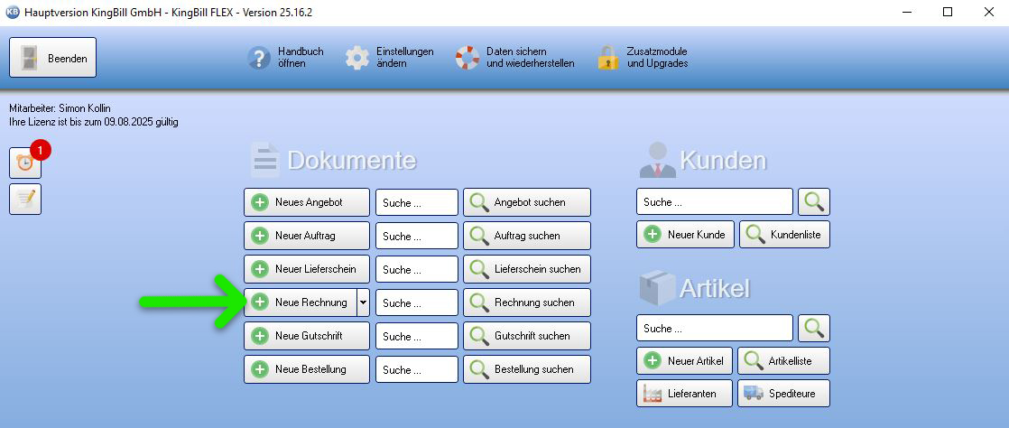 Rechnung schreiben mit KingBill