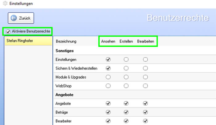 Einstellungen