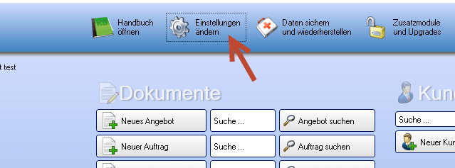 Einstellungen öffnen