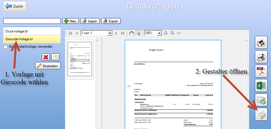 Designer starten