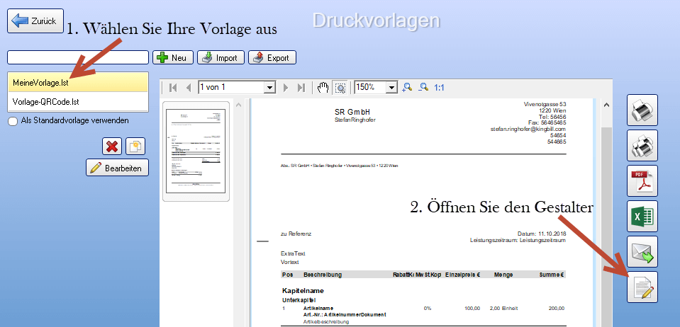 Designer starten