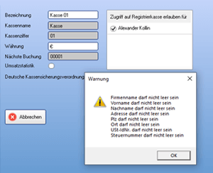 Fiskalisierung starten