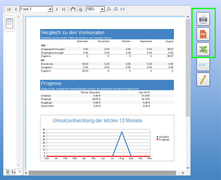 Umsatzstatistik drucken