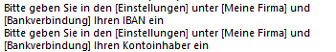 Bankverbindung