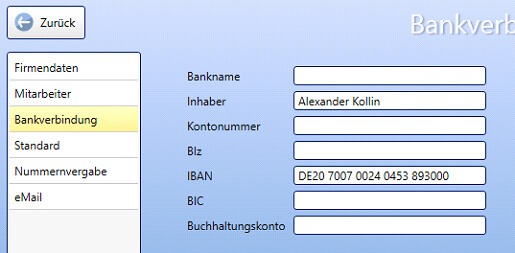 Bankverbindung