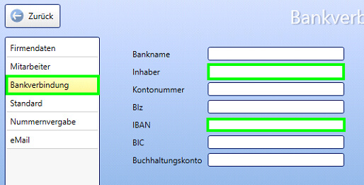 Bankverbindung