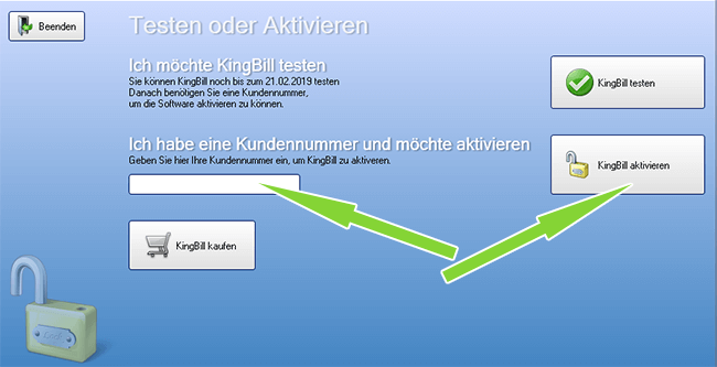KingBill aktivieren