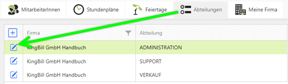 Abteilung verwalten