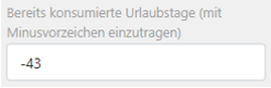 Eintrag konsumierter Urlaubstage