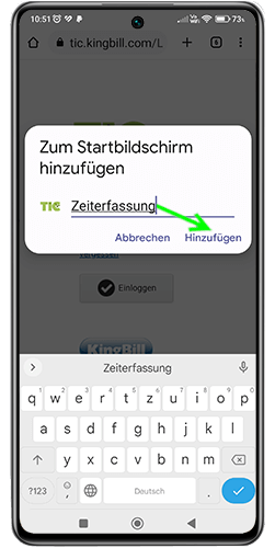 Name Zeiterfassung vergeben