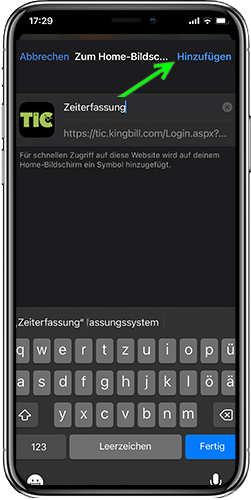 Name Zeiterfassung vergeben