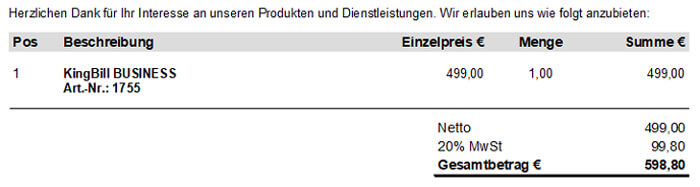 Artikel auf die Vorlage hinzufügen