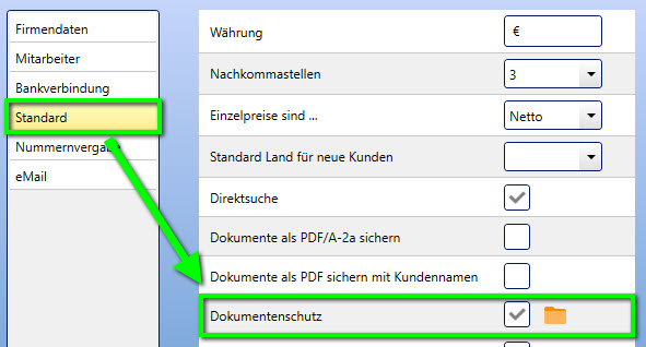 Dokumentenschutz aktivieren