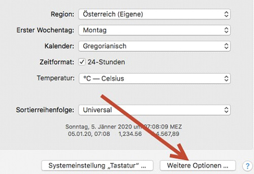 Weitere Optionen
