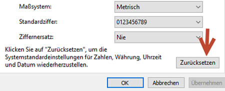 Zurücksetzen
