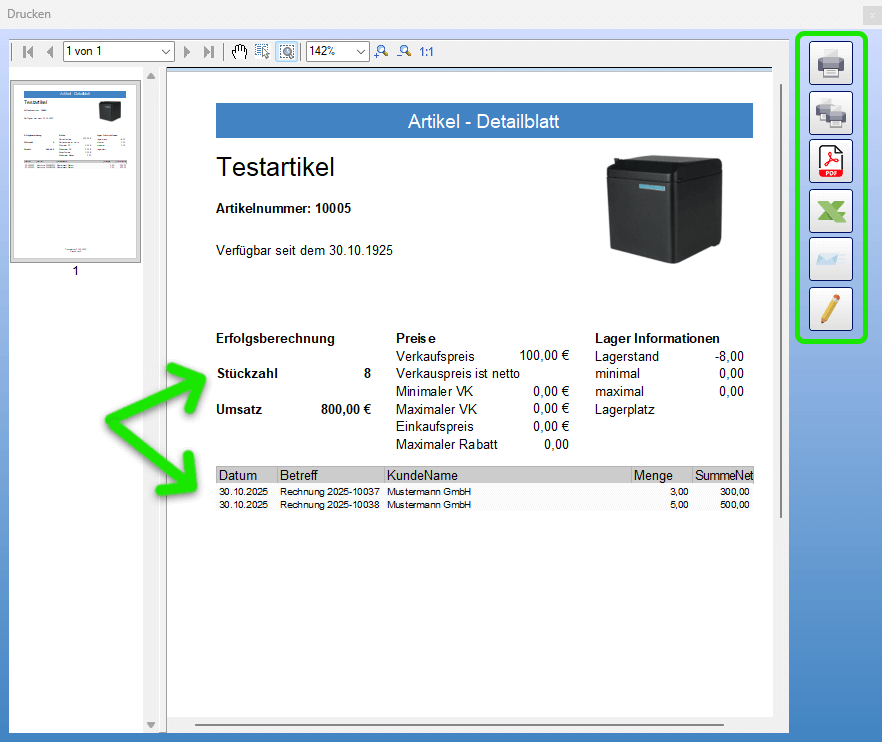 Artikel-Detailblatt drucken
