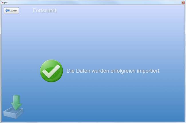 Artikeldaten importieren Erfolg