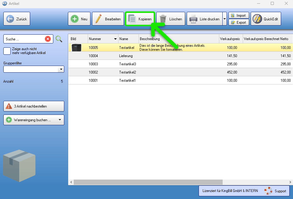 Artikel kopieren