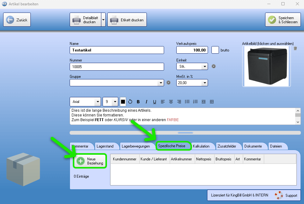 Reiter Spezifische Preise