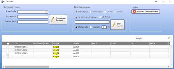 QuickEdit gestartet