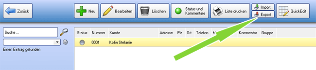 Kundendaten exportieren