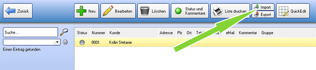 Kundendaten importieren