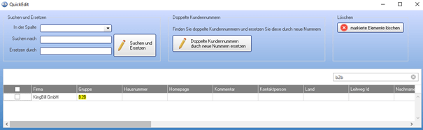 QuickEdit gestartet