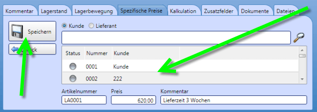 Spezifische Preise