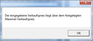 maximaler Verkaufspreis überschritten