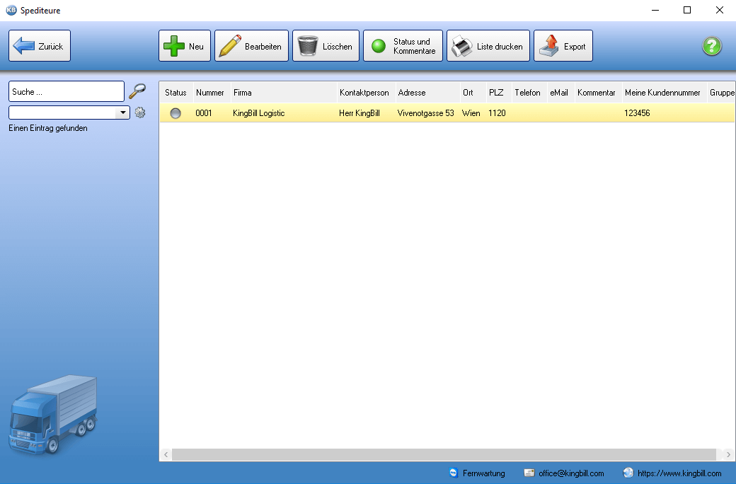 Spediteure Liste