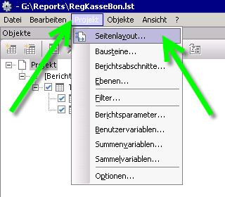 Seitenlayout ändern