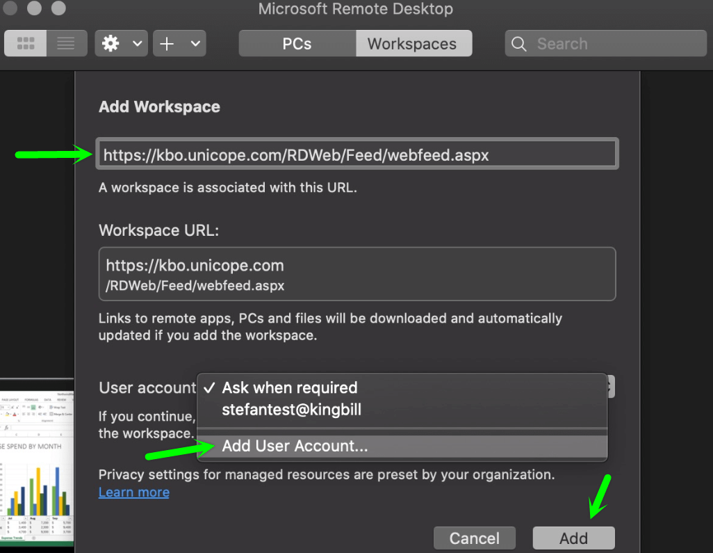 Add Workspace