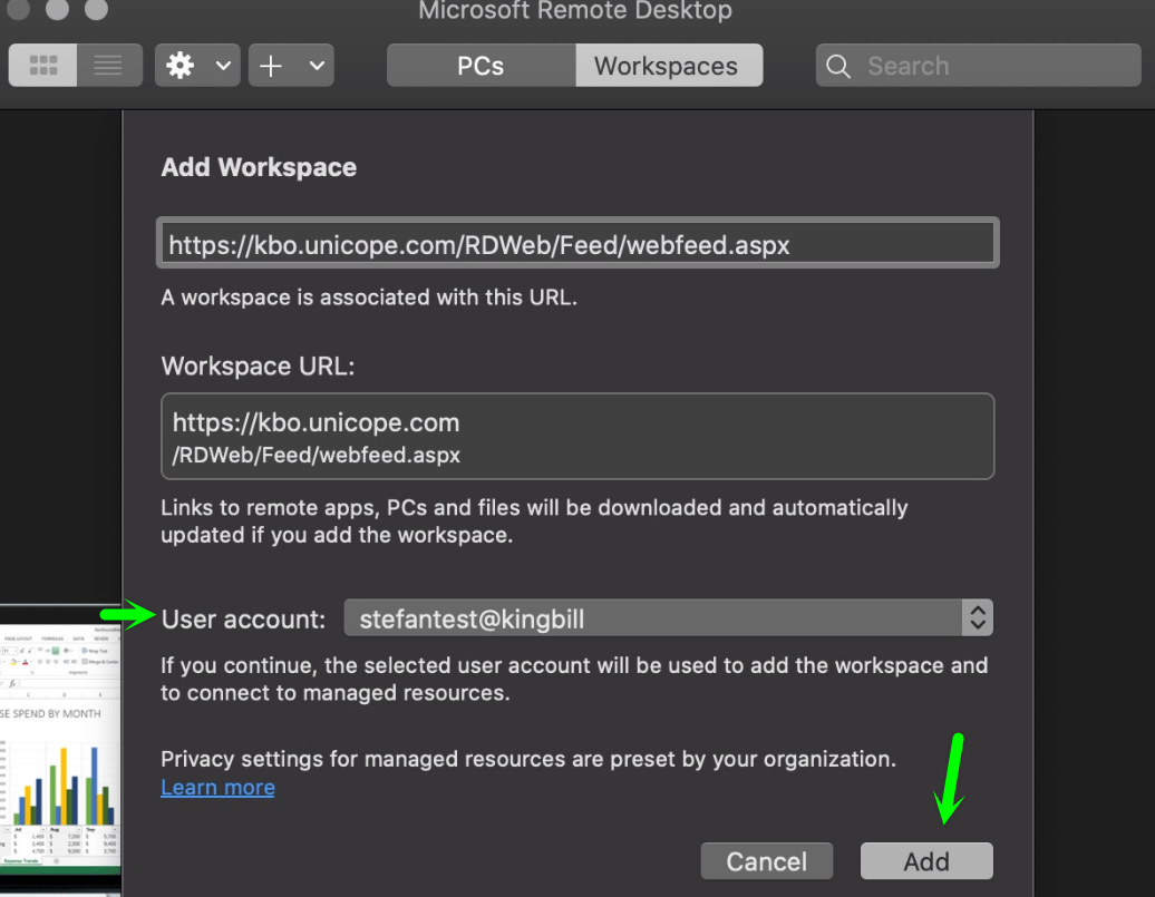 Add Workspace