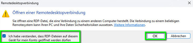 KingBill ONLINE 5 Remotedesktop-Meldung