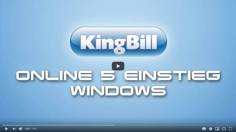 Video KingBill ONLINE 5 Einstieg
