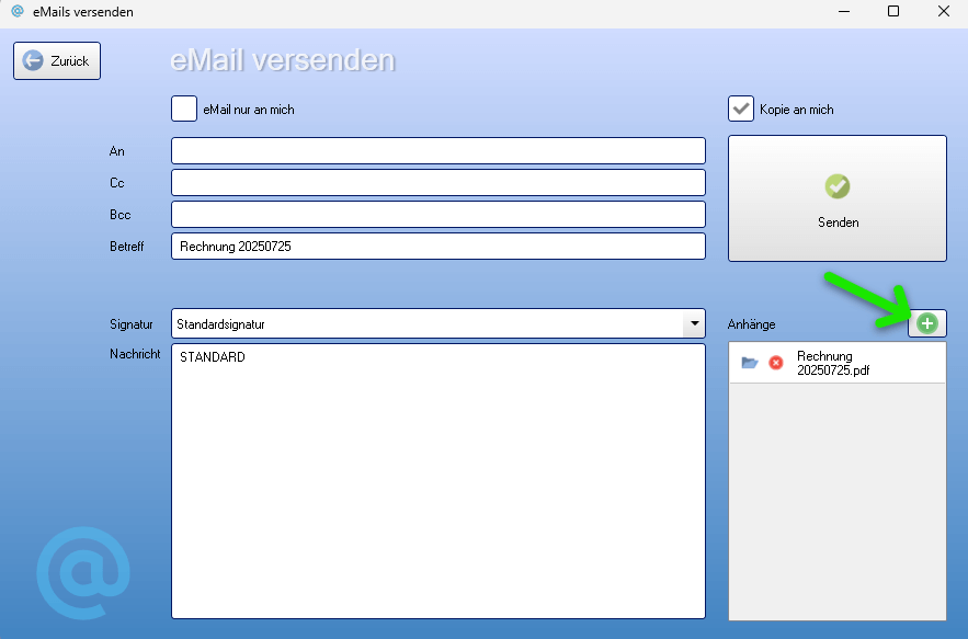 E-Mail mit Anhang versenden