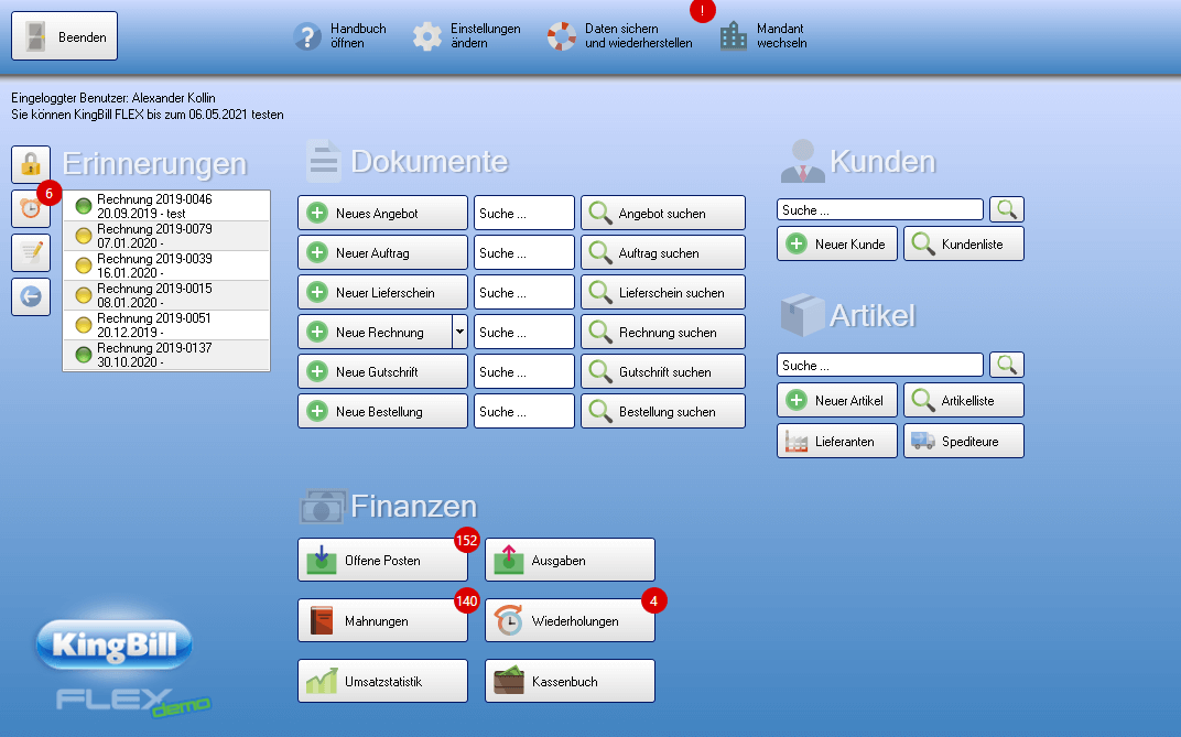 Neues Design von KingBill