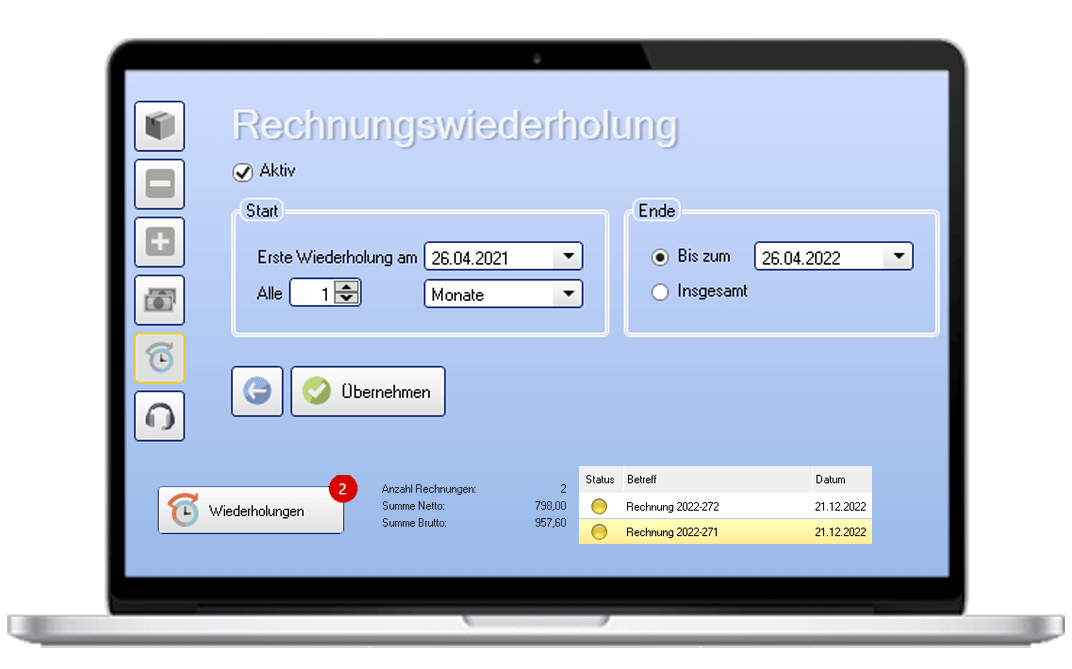 Abo-Rechnungen Vorschau