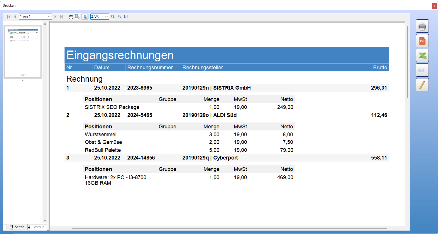 Ausgaben - Drucken