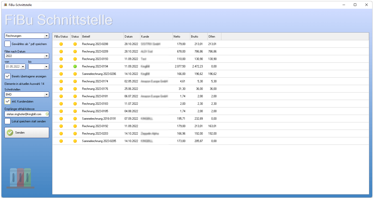 FiBu-Schnittstelle Export